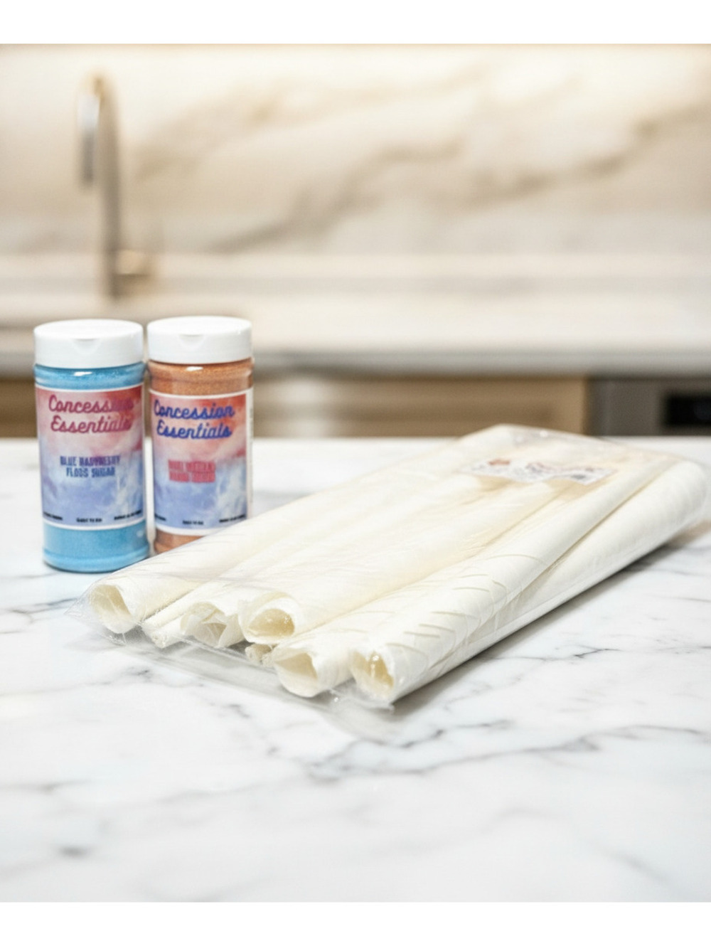 100 Cotton Candy Cones ,Blue Raspberry & Pink Vanilla Sugar Floss -Party Treats